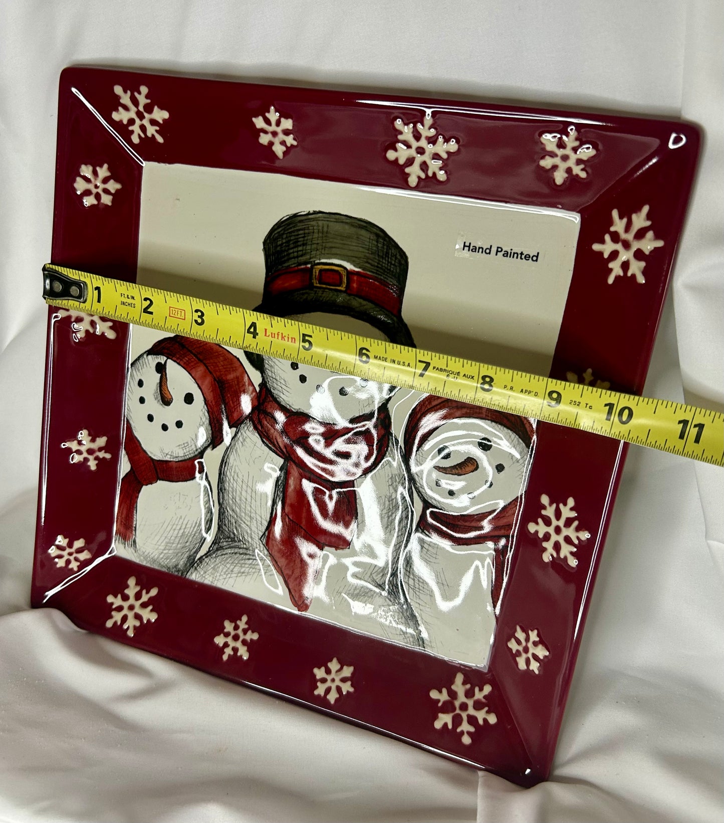 Snowman Hand Painted Dish