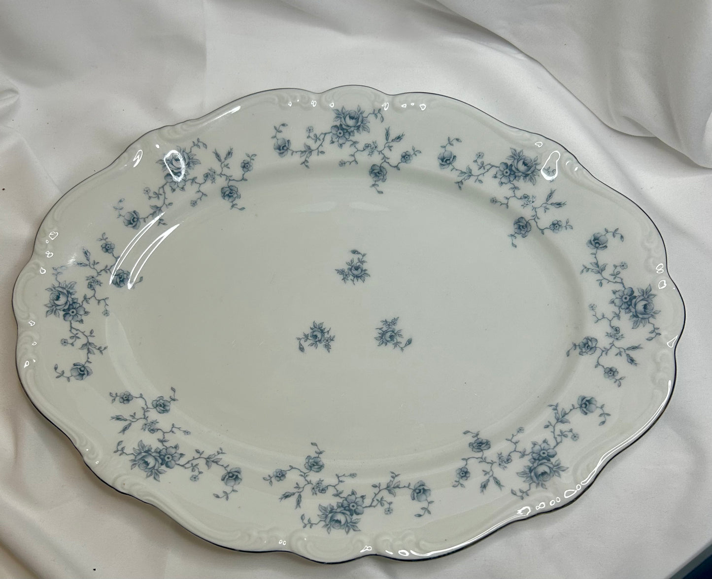 Vintage Johann Haviland Bavaria Blue Garland Oval Platter
