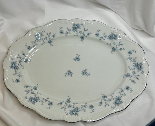 Vintage Johann Haviland Bavaria Blue Garland Oval Platter