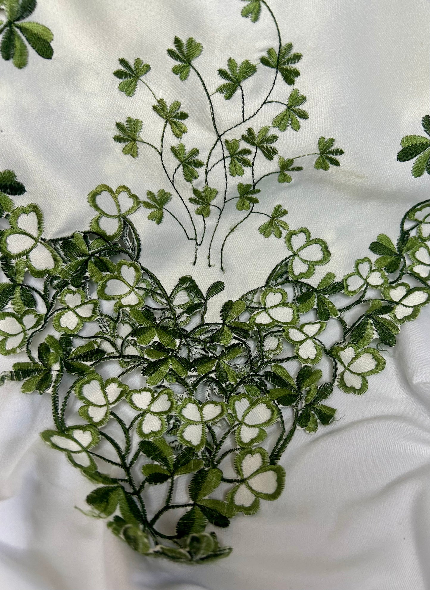 Embroidered Leaf & Shamrock Table Runner